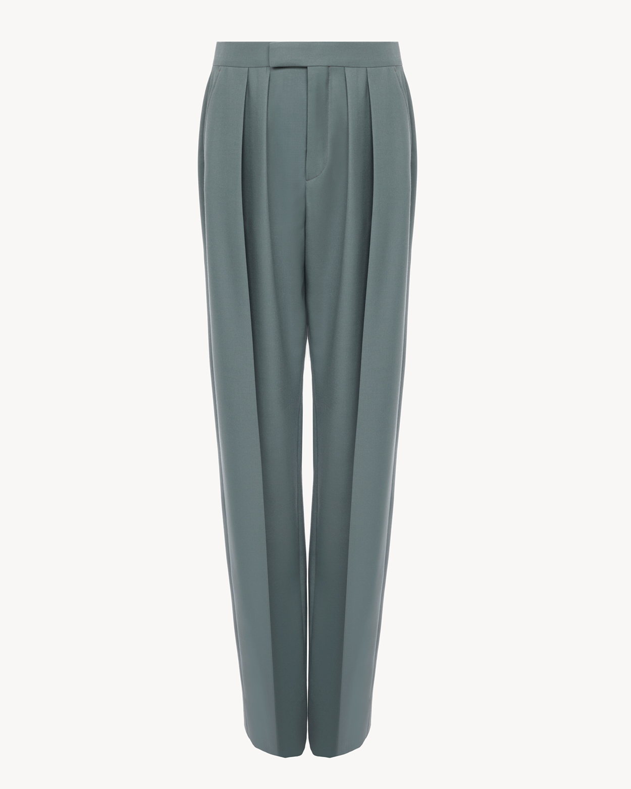 Tailored cigarette pants in wool gabardine